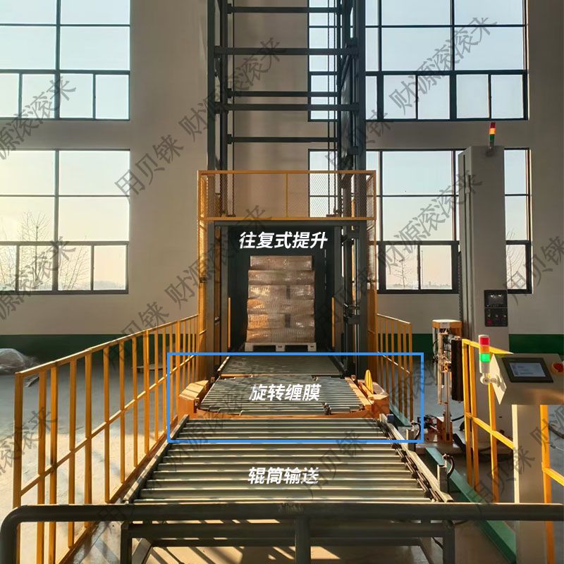 往復式提升機 自動纏膜機聯動垂直提升機