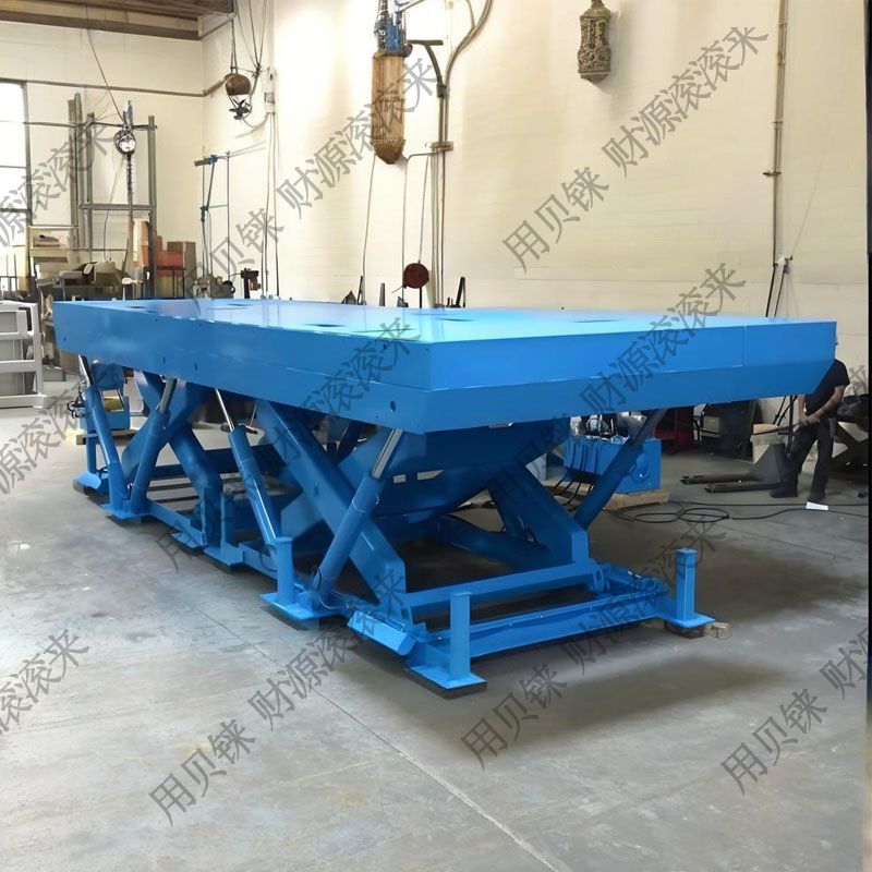 雙跨式油缸斜頂剪刀升降平臺(tái) 固定剪叉裝卸平臺(tái)